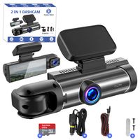 Fleau Tech Dashcam fürs Auto – Fahrrekorder mit zwei Objektiven – Bewegungserkennung und Parkmodus – G-Sensor – Full HD – 170°-Weitwinkelobjektiv