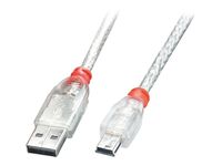Lindy USB 2.0 Kabel Typ A/mini-B transparent M/M 5m