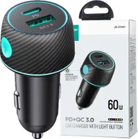 Ładowarka Samochodowa 60W Usb-C Usb-A Joyroom Jr-Ccn01 - Czarna