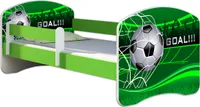 ACMA Jugendbett Kinderbett Junior-Bett Komplett-Set mit Matratze Lattenrost und Rausfallschutz Grün 14 Goal  180x80