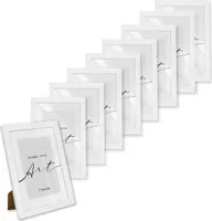 🖼️KNOR®️ Bilderrahmen 13x18cm WEIß, 9er Set Posterrahmen, Bilderrahmen, Fotorahmen, bruchsicheres Acrylglas, Picture Frame 13X18, zum Aufhängen & Aufstellen 🎨Isabella Kollektion