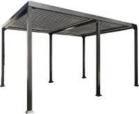 HOME DELUXE - Lamellenpavillon - CANNES, Maße: 400 x 303 x 223 cm, inkl. Handkurbel, Gestell: Aluminium I Terrassenüberdachung Pergola Sonnenschutz