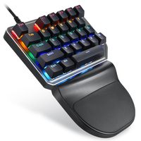 Motospeed K27 27-Tasten-Einhand-Mechanische Tastatur, LED-Mischlichteffekt | N-Tasten-konfliktfrei | Blauer Schalter, Schwarz