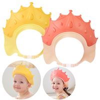 Ohren und Gesicht-Rosa Duschhaube Kinder Baby Verstellbare Krone Haare Waschen Kinderschutz Schild Shampoo Schutz Baby-Visier für Augen 