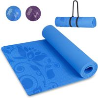 INTEY INTYM02-Blu Yoga Mat Gymnastics Mat protiskluzová TPE protiskluzová podložka na cvičení Sportovní podložka Fitness Mat pro fitness a gymnastiku s popruhem na přenášení - rozměry 180 x 60 x 0,7 cm