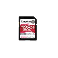 Kingston Technology 128GB Canvas React Plus SDXC UHS-II 280R/100W U3 V60 for Full HD/4K - 128GB, SDXC, Klasse 10, UHS-II, 280 MB/s, 100 MB/s, Schwarz | SDR2V6/128GB