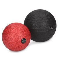 Navaris Faszienball Set zur Selbstmassage - 2x Massageball Faszien Ball zwei Größen - Bälle zur Massage von Nacken Schulter Rücken - Rot Schwarz