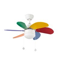 Deckenventilator Palao Multicolor 81 cm mit Beleuchtung und Zugketten