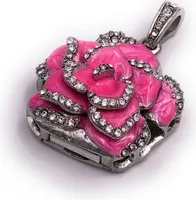 Onwomania Rose mit Kristallen in Pink Funny USB Stick 32 GB USB 2.0