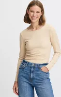 b.young BYPAPILONE Damen Langarmshirt Shirt Longsleeve Basic mit Rundhals Rüsschen Slim fit