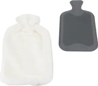 Wärmflasche » weicher Teddy Bezug » Wärmekissen mit Eingriff für warme Hände » Handwärmer & Körperwärmer » flauschiges Heizkissen 2L