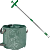 relaxdays Unkrautstecher mit Gartenabfallsack