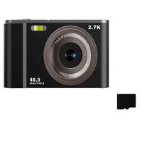 INF Digitalkamera 2,7K 48MP 1080P, 16-fach Zoom, 32GB Speicherkarte Schwarz
