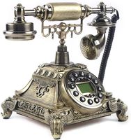 Retro Festnetztelefon Vintage Telefon Haustelefon Tischtelefon Dunkelbraun Harz