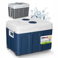 Juskys elektrische Kühlbox 40 Liter 12 V / 230 V für Auto, Lkw, Reisemobil, Camping - Mini Kühlschrank kalt & warm - thermoelektrische Box - Blau