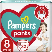 Pampers Pants Windel Größe 8 (19+ kg), 32 Stück, Windeln mit Stop- & Protect Anti-Leckage Hinten