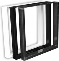 1 Paar Tischbeine – Stahl Industriedesign Schwarz pulverbeschichtet (B: 90x H: 72cm) (90S)