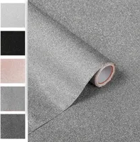 DecoMeister Klebefolien mit Glitter – Schimmernder Brokat - Selbstklebende Möbelfolie - Glitzernde Selbstklebefolie - 67,5x200 cm Glitzer Grau