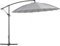BELIANI Parasol ogrodowy ciemnoszary metalowy ø 268 cm podwieszany na wysięgniku składany
