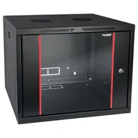 HMF 66409-02 Serverschrank 19 Zoll, 9 HE, 55 x 45 x 46 cm, voll montiert, Schwarz