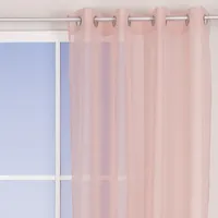 Ösengardine Leinenoptik uni rosa 140x260cm