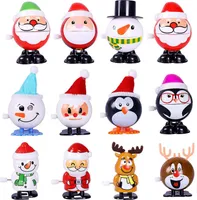 12 Stück Weihnachten Aufziehspielzeug Elch Schneemänner Weihnachtsmann Uhrwerk Spielzeug Springspielzeug für Kinder Partygeschenke-B
