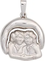 Sternzeichen Anhänger Zwilling aus 925 Silber teilmatt Halsschmuck Damen