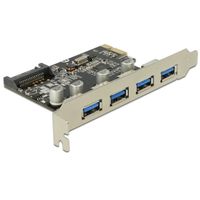 DeLOCK USB Adapter - PCI Express 2.0 x1 - Plug-in-Karte - 4 Total USB Port(s) - 4 USB 3.0 Port(s) - PC, Linux