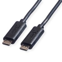 ROLINE USB 2.0 Ladekabel, Micro B - Micro B, ST/ST, schwarz, 0,3 m