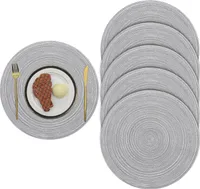 OKWISH Platzset Tischset Abwaschbar 6er Set Abgrifffeste Hitzebeständig Rutschfest Platzdeckchen für Küche, Zuhause, Restaurant, Speisetisch Grau