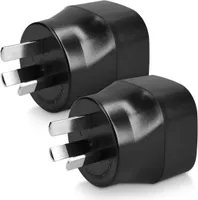 kwmobile 2x Reiseadapter Australien Typ-I - Schuko Reise Adapter zu Typ I Steckdose in z. B. Australien Neuseeland China - Stromadapter Urlaub schwarz