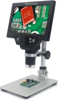 G1200 Digitální mikroskop 7palcový LCD displej s velkou barevnou obrazovkou a kontinuálním 12MP zvětšením 1-1200x se stojanem z hliníkové slitiny
