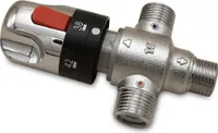 3 Wege Heiß Kaltwasser Mischventil Thermostatisch Ventil Thermostat Kontrolle Temperatur 1/2" Außengewinde Messing