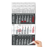 3 Monatskalender 2025 Wandkalender mit Schieber - "Anthrazit" Kalender 2025 Wandkalender | FSC-zertifiziert, mit Schulferien, Feiertagen & Jahresübersicht | Großformat 56x30 cm (gefalzt!)