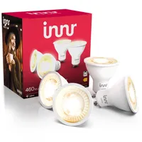 innr GU10 Zigbee Smart Lampe, funktioniert mit Hue* und Alexa (Bridge erforderlich), Warmweiß, GU10 LED Spots dimmbar, Smart Home Lampe, 460lm, 4-Pack