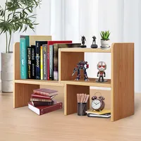 Schreibtisch-Organizer, kleines Bücherregal geeignet für Bürotisch, Studentenwohnheim, Holzfarbe
