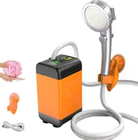 Venkovní kempingová sprcha, USB kempingová sprcha, elektrická sprcha, koupelový artefakt, s ukazatelem teploty + třírychlostní přepínač sprchy, 4800 mAh