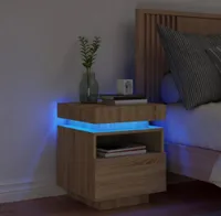 vidaXL Szafka nocna z oświetleniem LED dąb sonoma 40x39x48,5 cm