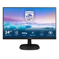 Philips V-line 243V7QDSB 60,5 cm (23,8 Zoll) Full HD WLED LCD-Monitor - 16:9 Format - Schwarz - 1920 x 1080 Pixel Bildschirmauflösung - 16,7 Millionen Farben - 250 cd/m² - 5 ms - DVI - HDMI - VGA