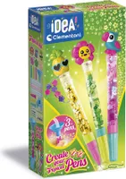 Clementoni iDea - Glitzerstifte - Bastelset mit Zubehör - Das kreative Geschenk - Glitzerstifte herstellen - ab 6 Jahren
