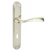 DOMINO Türgriff 72 Drückergarnitur BB-Buntbart | Langschildgarnitur | Zimmertür, Bürotür, Kellertür & Innentür | Aluminium | Nickel  | Fly ECO M9 BB72
