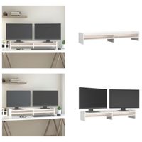 vidaXL Monitorständer Weiß 100x24x16 cm Massivholz Kiefer - Monitorständer - Bildschirmständer - Monitorerhöhung - Laptopständer