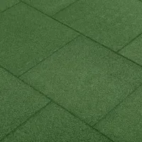 vidaXL Dlaždice na ochranu proti pádu 6 ks. Gumové 50 x 50 x 3 cm Zelené