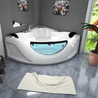 Whirlpool Vollausstattung Pool Badewanne Eckwanne Wanne W25-TH-SC 150x150cm aktive Schlauch-Reinigung