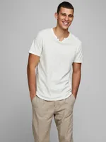 1er Pack JACK & JONES Herren T-Shirt Splitneck Tee