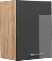 Vicco nástenná skrinka R-Line, 45 cm, antracit vysoký lesk/dub Goldkraft