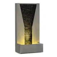 Riverrun Gartenbrunnen Zimmerbrunnen Indoor Outdoor 12W Pumpe LED-Ring warmweiß 10m Kabel verzinkt