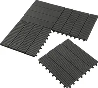 EUGAD WPC Fliesen, Terrassenfliesen Klicksystem, Balkonfliesen 30x30 cm, für außen, Anthrazit