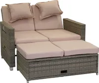 Sofa ogrodowa Bahia Twin (429106), 3 w 1, szary/piaskowy, 180 x 102 cm