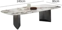 360Home Italienischer Esstisch aus Keramik klares Marmormuster 140*80*75cm